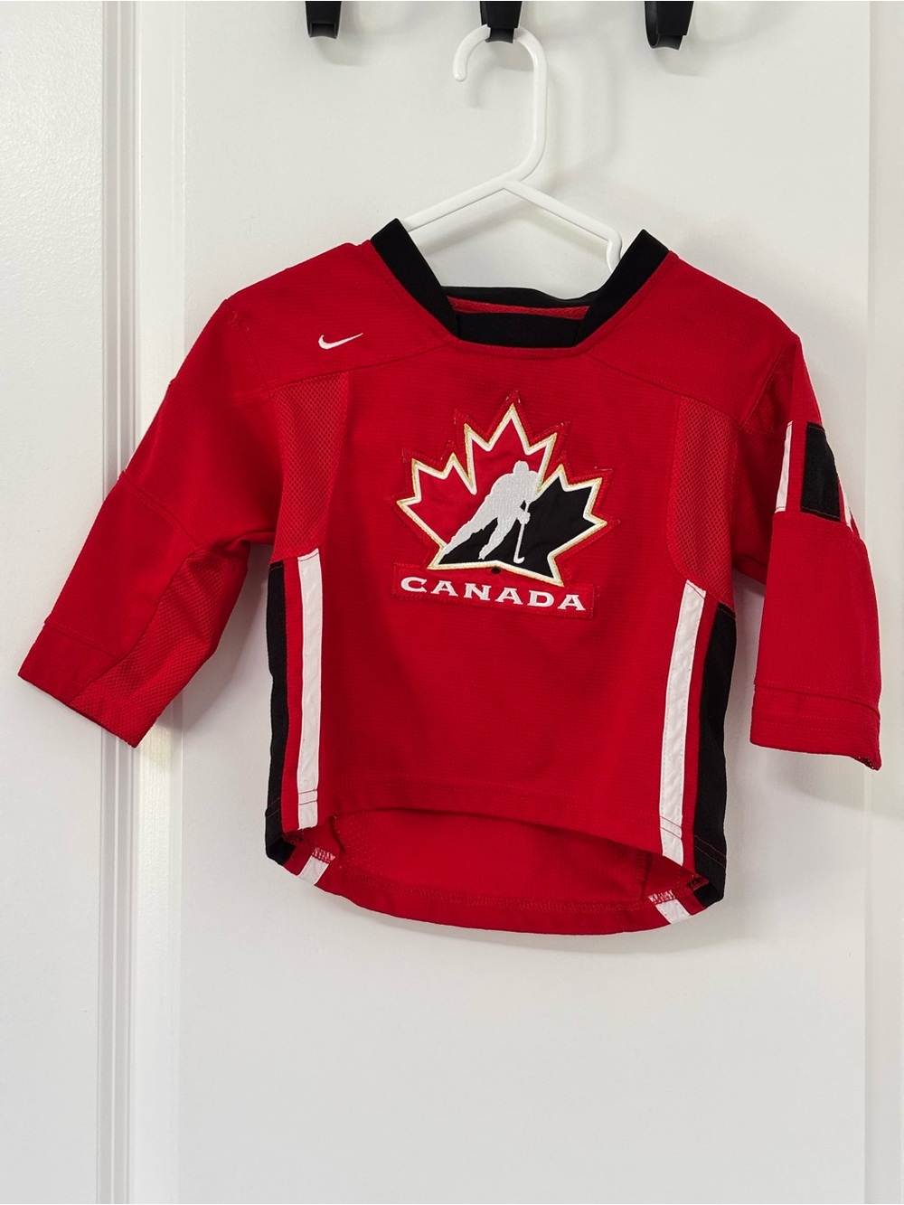 Nike Red Canada Kids Hockey Jersey with Black & White Trim